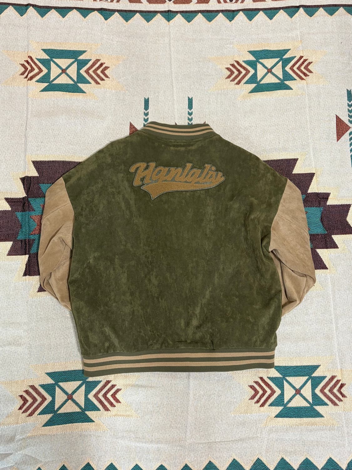 90s 하나릴리 스웨이드 바시티 스타디움 자켓 상품이미지2