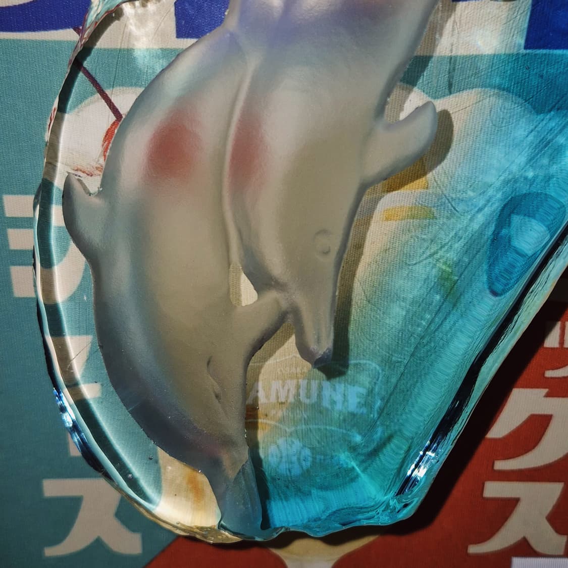 80s 스웨덴 크리스탈 카빙 돌고래 대형 오브제 상품이미지8