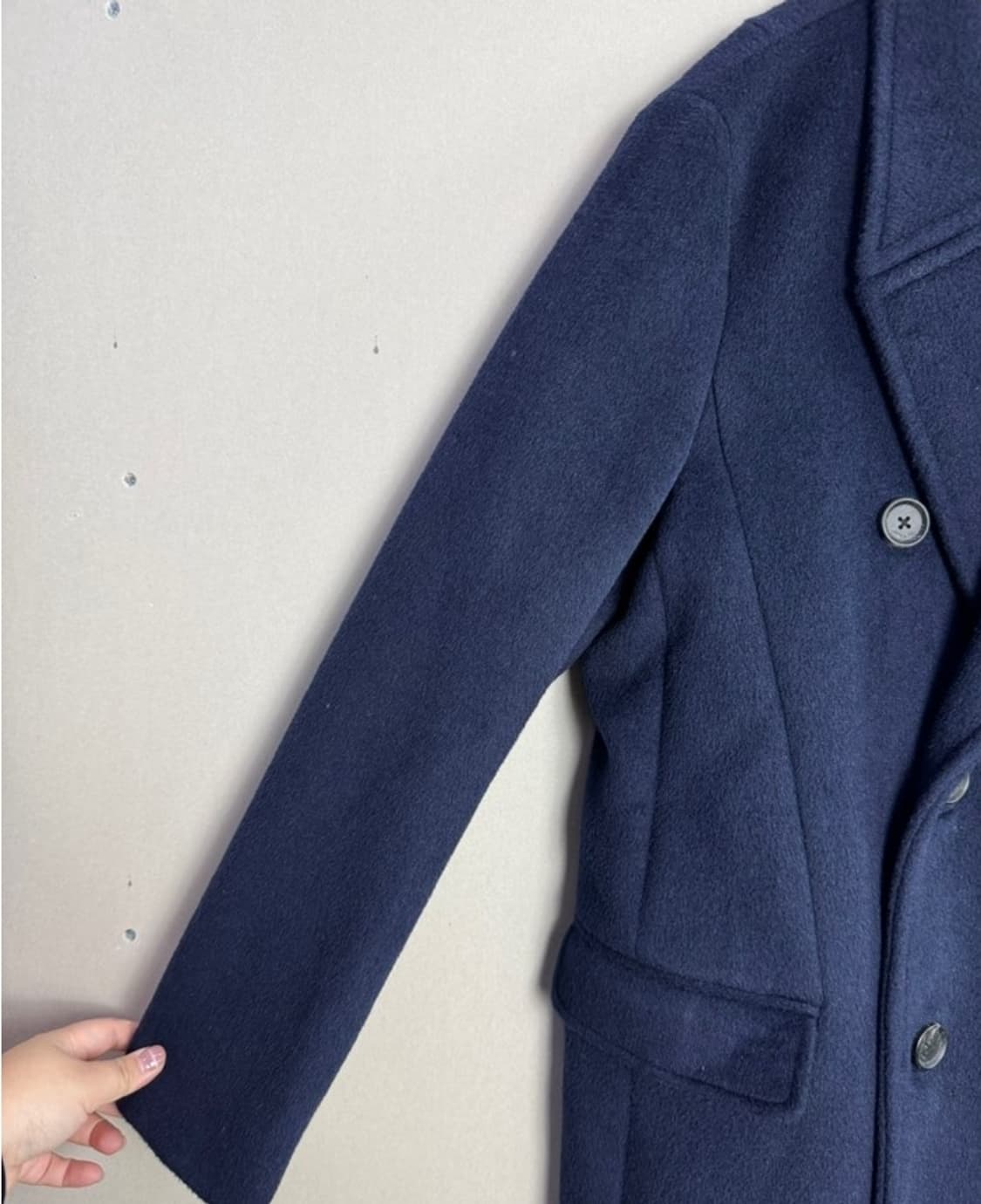 JACK&JILL(정품)지적이고 우아한 네이비컬러 울 더블코트 하프코트 상품이미지2
