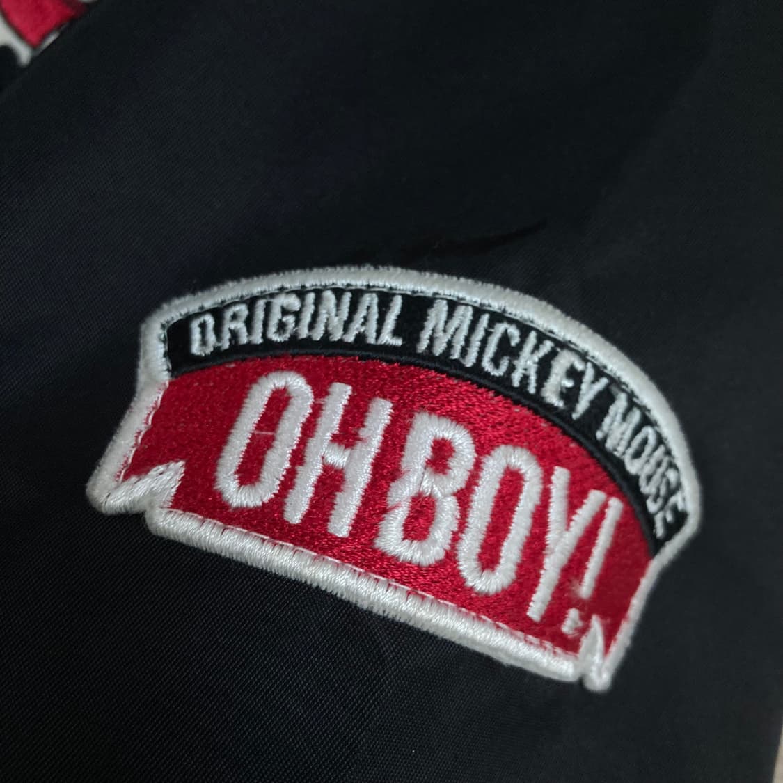 디즈니 x 헨어즈 에드윈 미키마우스 빅로고 블랙 항공 점퍼 상품이미지5