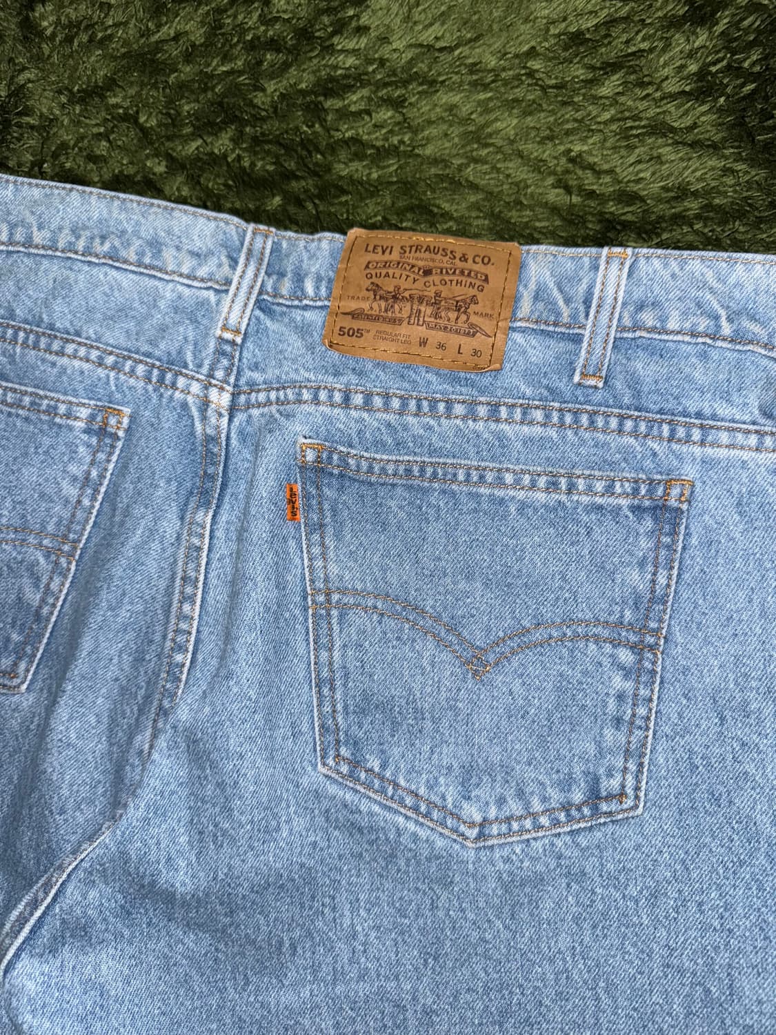 [36X30] 90s 리바이스 505 오렌지탭 데님 팬츠 인디고 상품이미지8