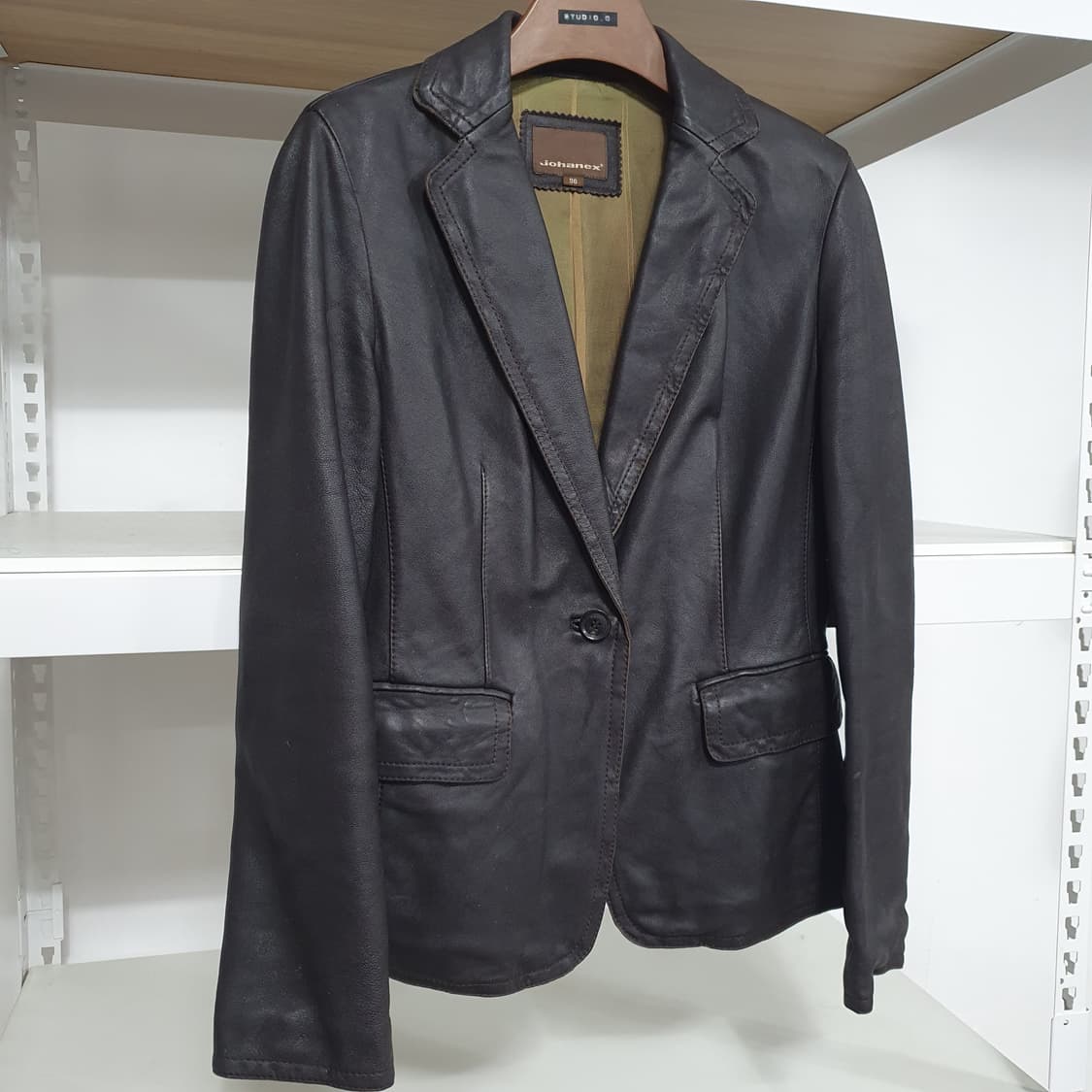 빈티지 뮤트톤 매트브라운 램스킨 양가죽 자켓 블레이저 그런지 y2k 갸루 상품이미지6