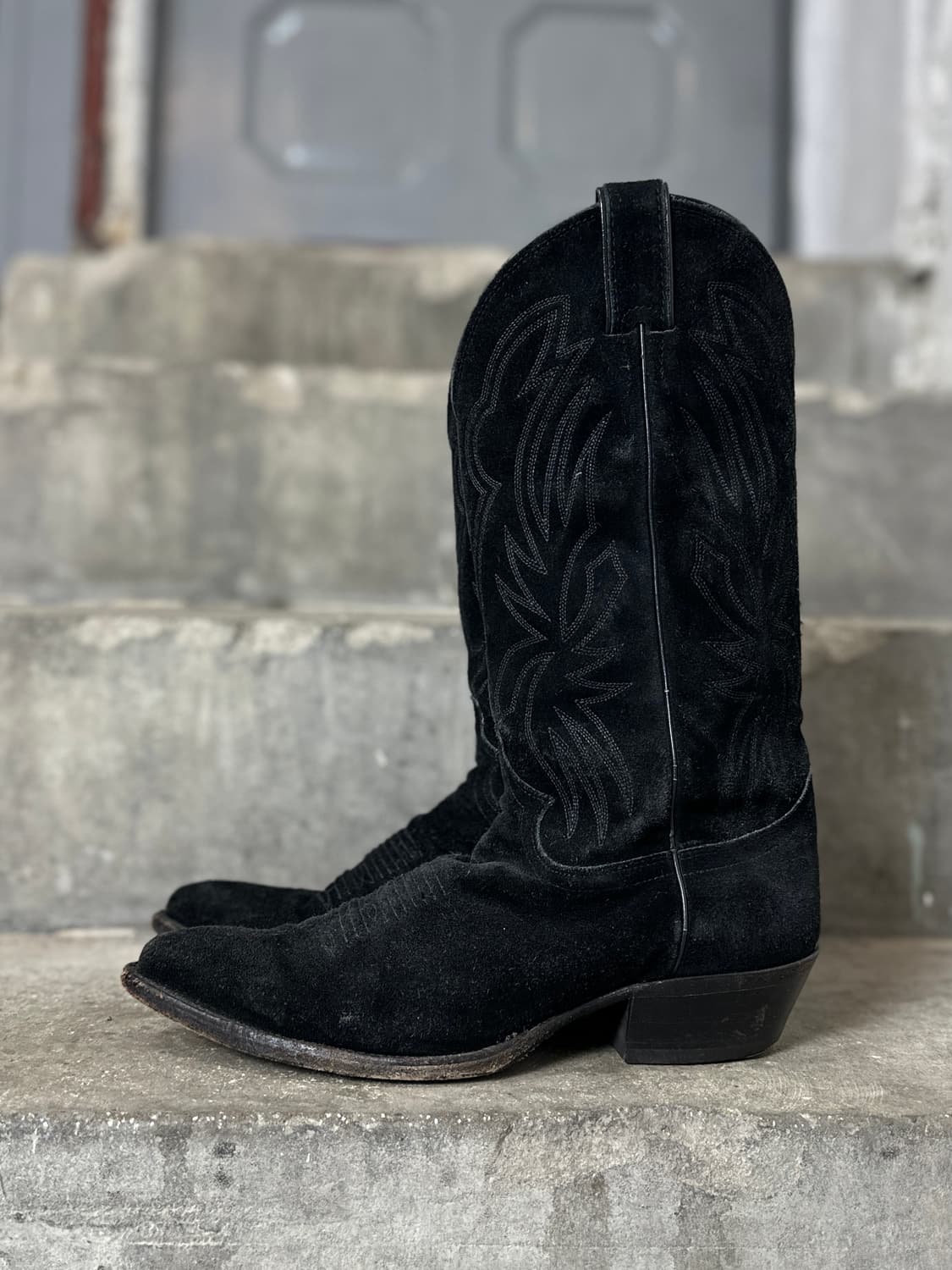 00's USA 저스틴 러프아웃 스웨이드 카우보이 웨스턴 부츠 상품이미지5