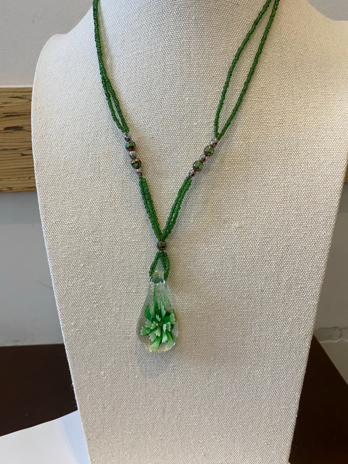 빈티지 그린 드롭 비즈 목걸이 상품이미지6