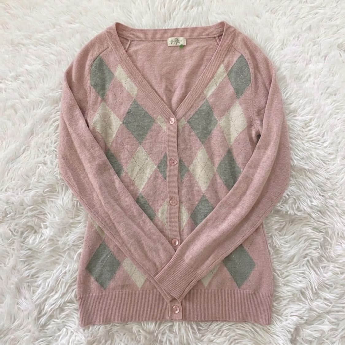 딸기우유 아가일 가디건  상품이미지1