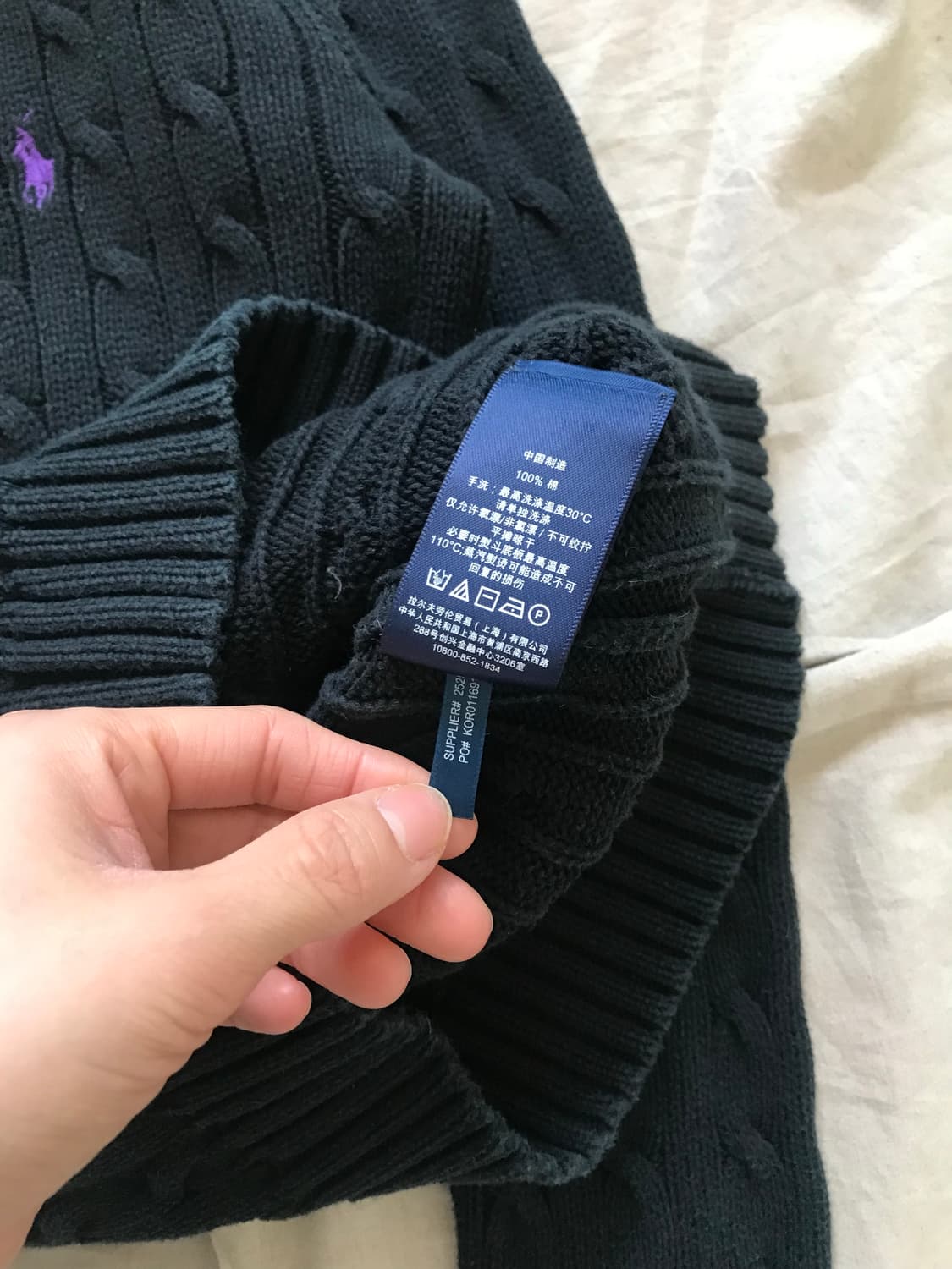 폴로 랄프로렌 걸즈 포니로고 케이블 블랙 라운드 니트 상품이미지8