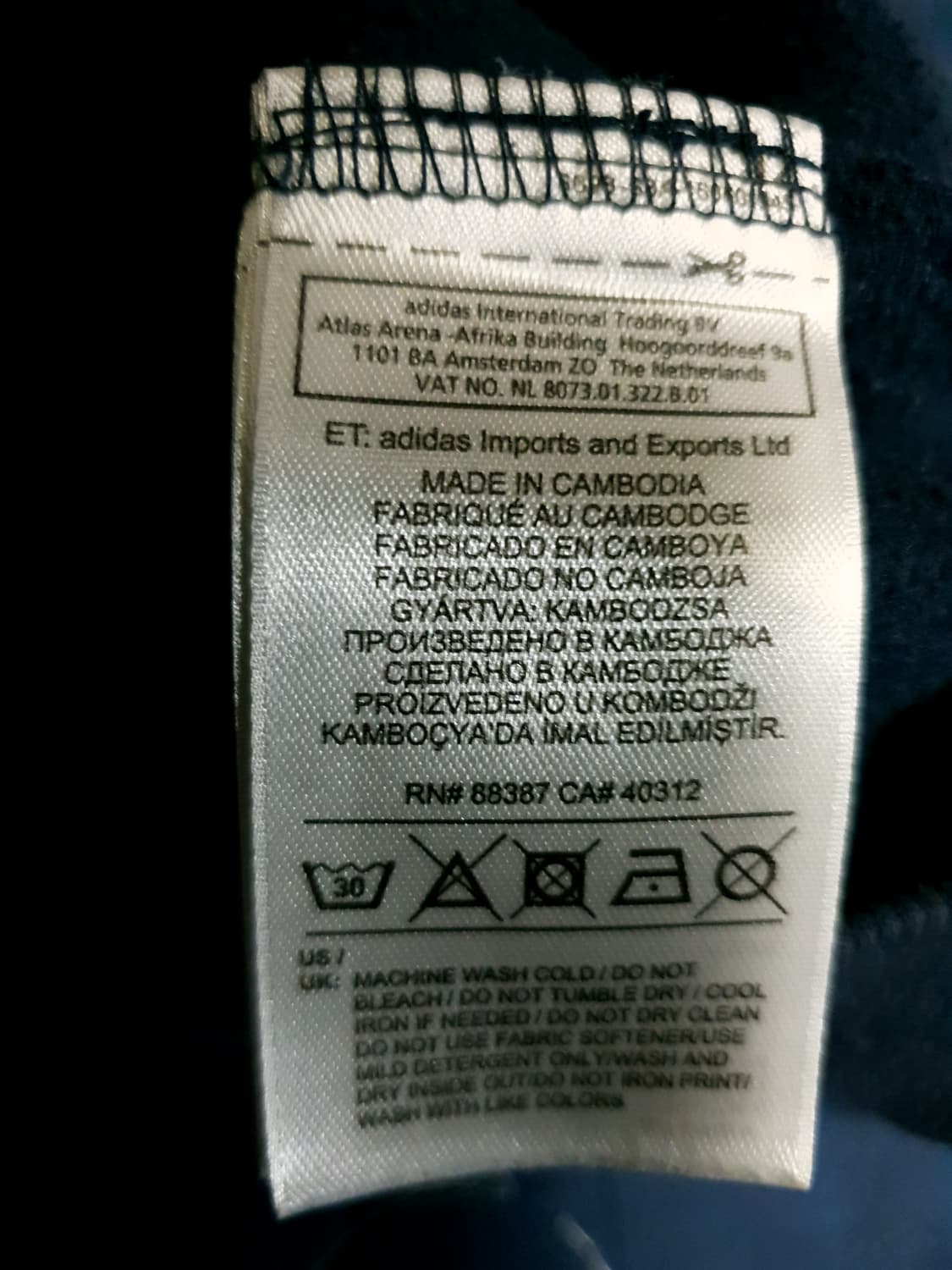 (해외판) 아디다스 트레포일 에센셜 워시드 후드티 네이비 (L) 상품이미지4