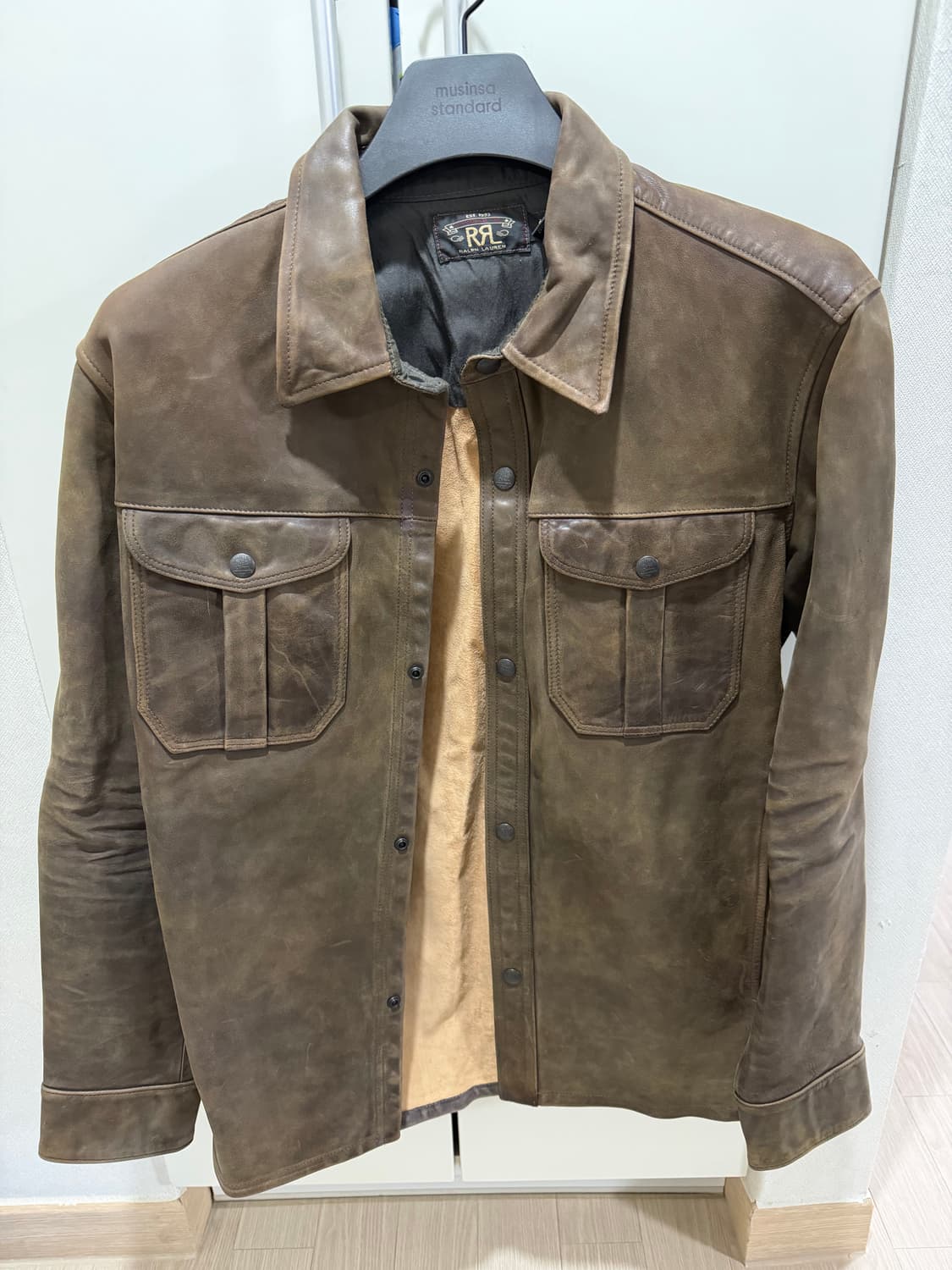 RRL 레더 오버셔츠 M 사이즈 새제품 상품이미지3