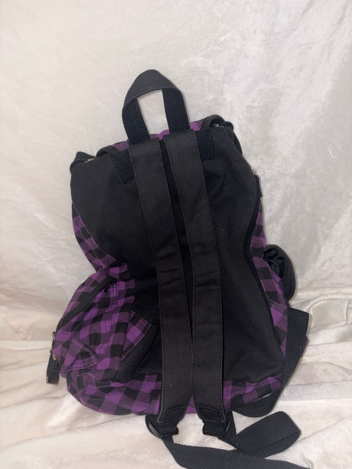 펑크 y2k 보라색 체크무늬 백팩 상품이미지2