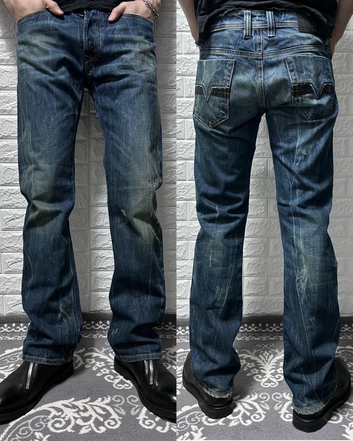 디젤 바이커 다크 인디고 데님 팬츠 상품이미지1