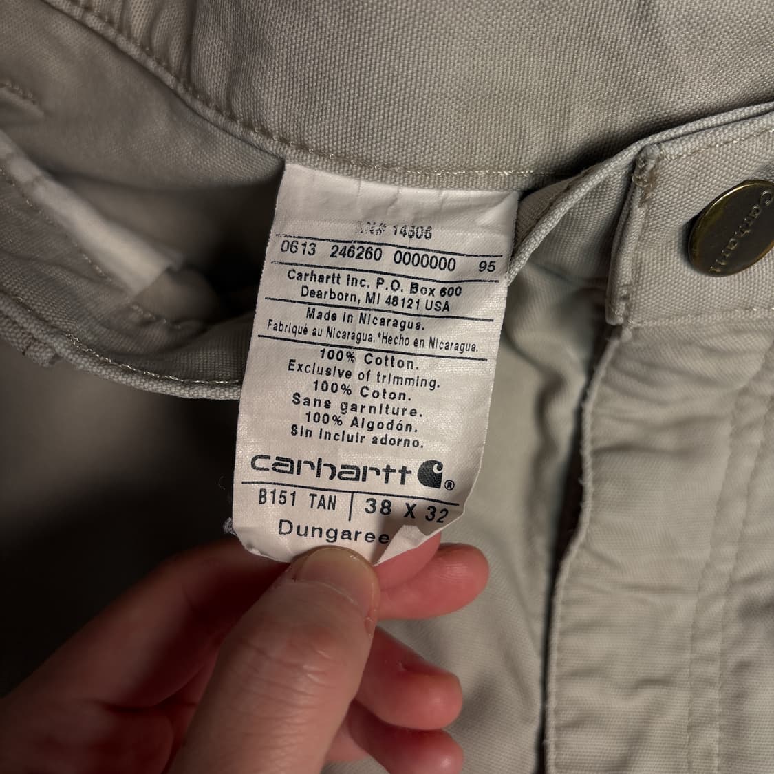칼하트 가죽탭 싱글니 카펜터팬츠 상품이미지7