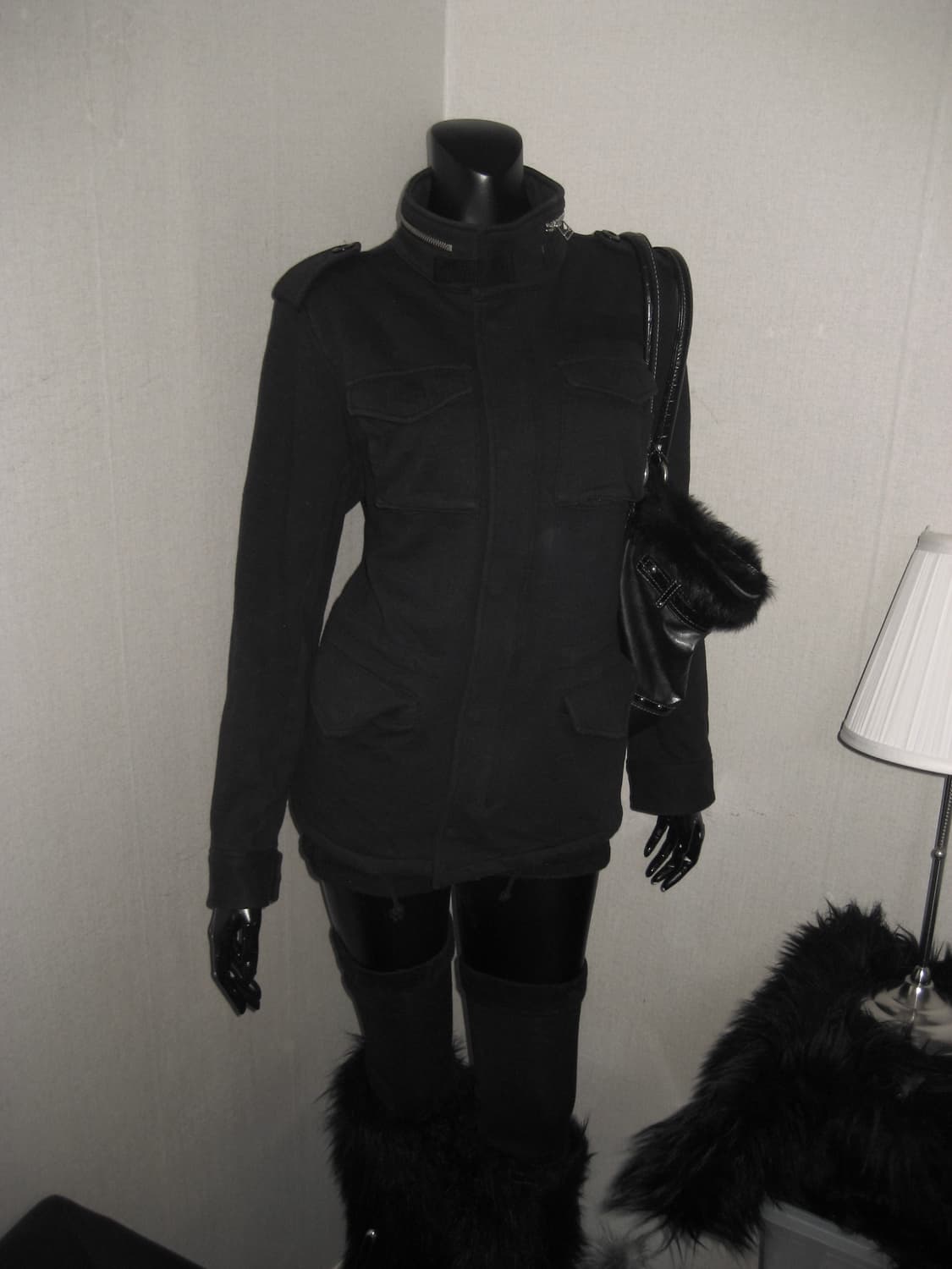 COMME CA ISM 콤사이즘 블랙 포켓 하이넥 투지퍼 집업 자켓 상품이미지4