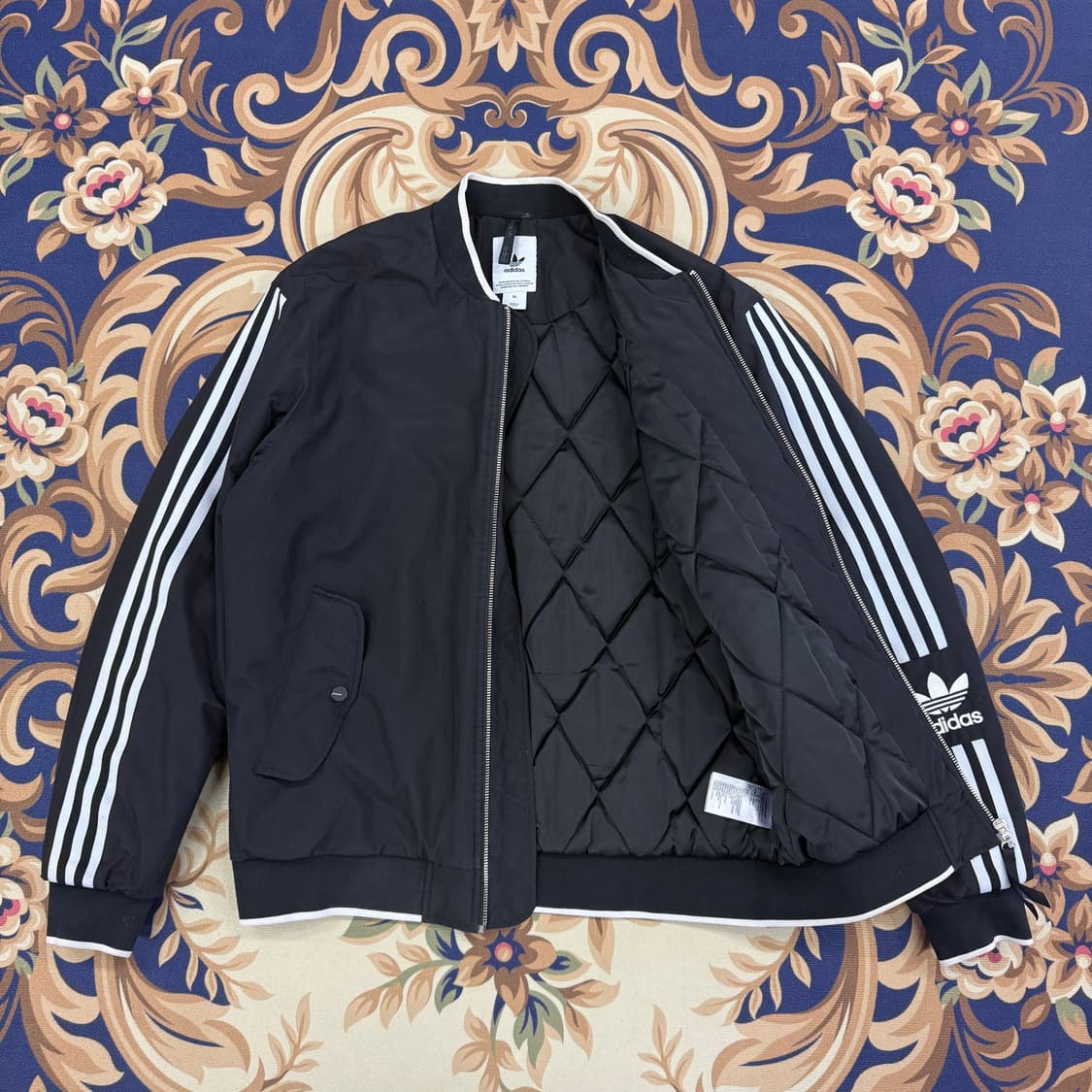 (XL)아디다스 Adidas 삼선 항공 MA-1자켓(블랙,검흰) 상품이미지3