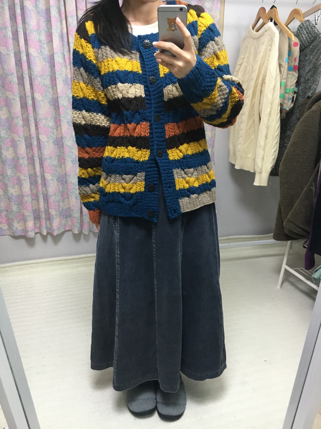 다크그레이 데님 스커트 상품이미지4