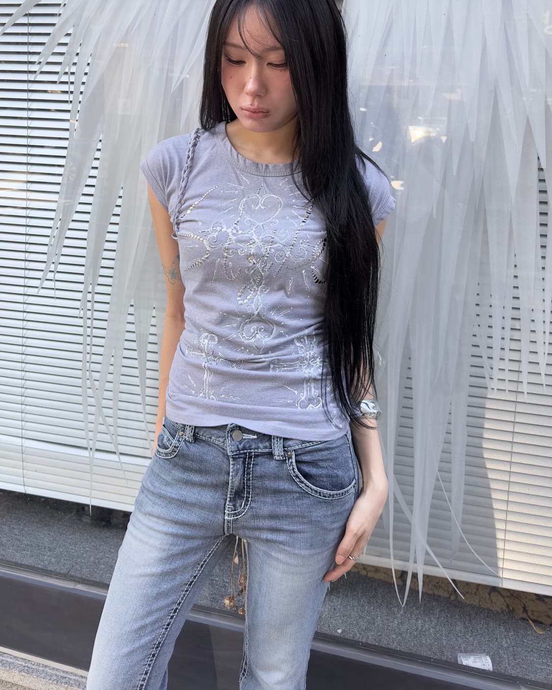 CB 커스텀 00s 빈티지 크로스 코르셋 톱 상품이미지9