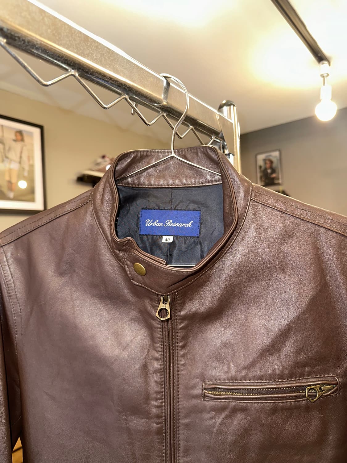 Urban Research brown rider leather JK 상품이미지4