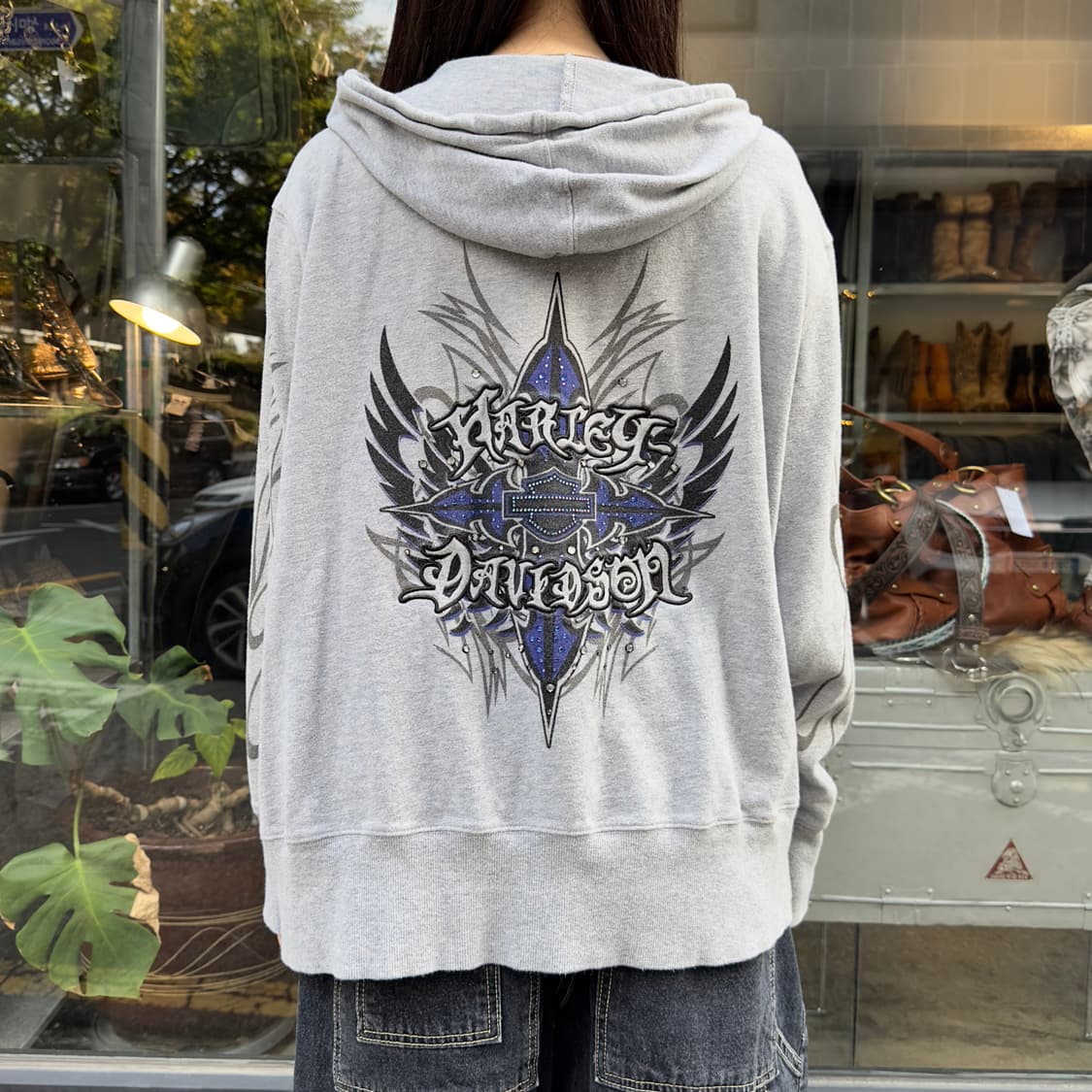 2009 할리데이비슨 블루 블링 & 플레임 후드 집업 상품이미지8