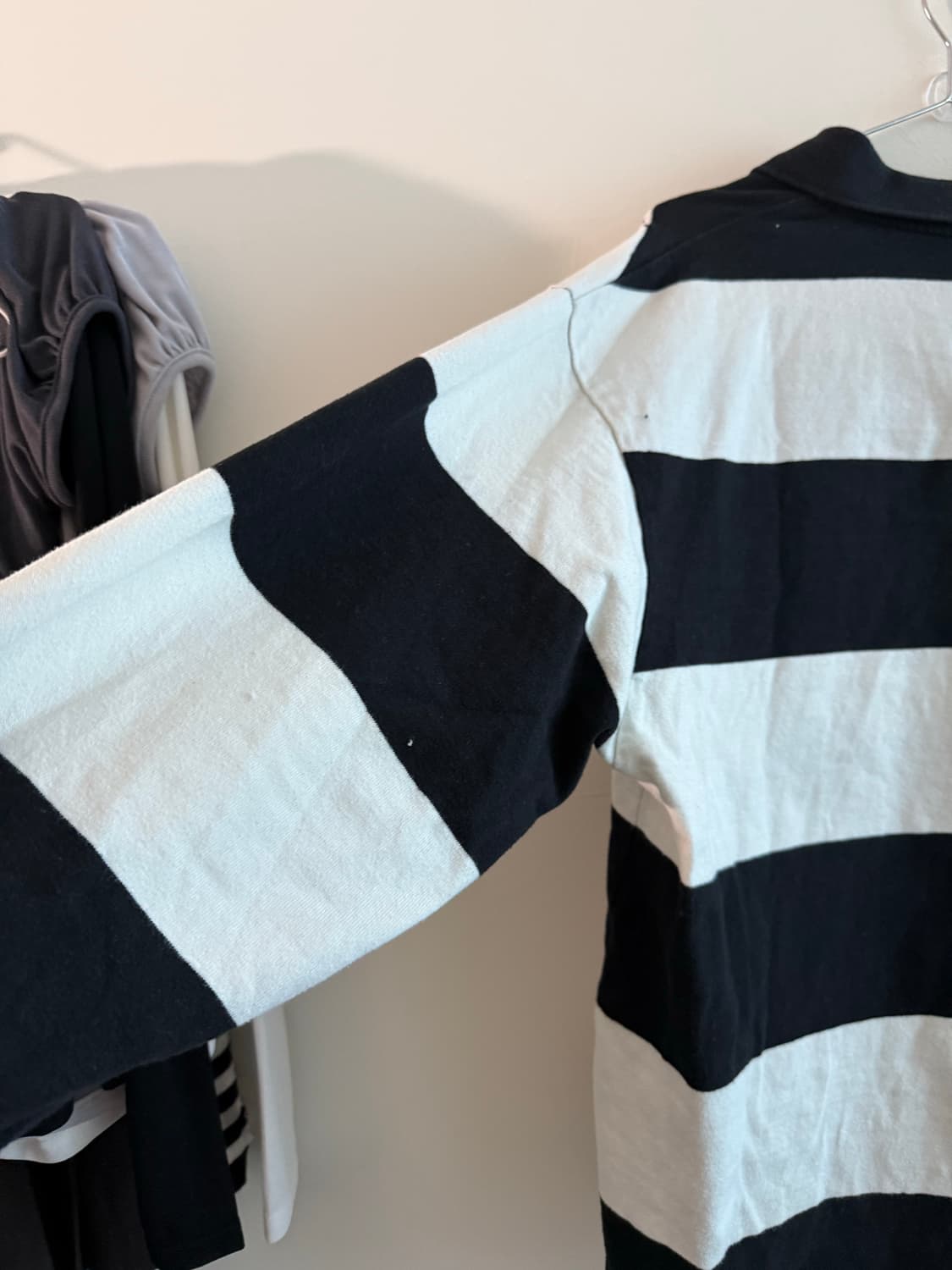 빈티지 디스트레스드  데미지 단가라 긴팔 상품이미지7