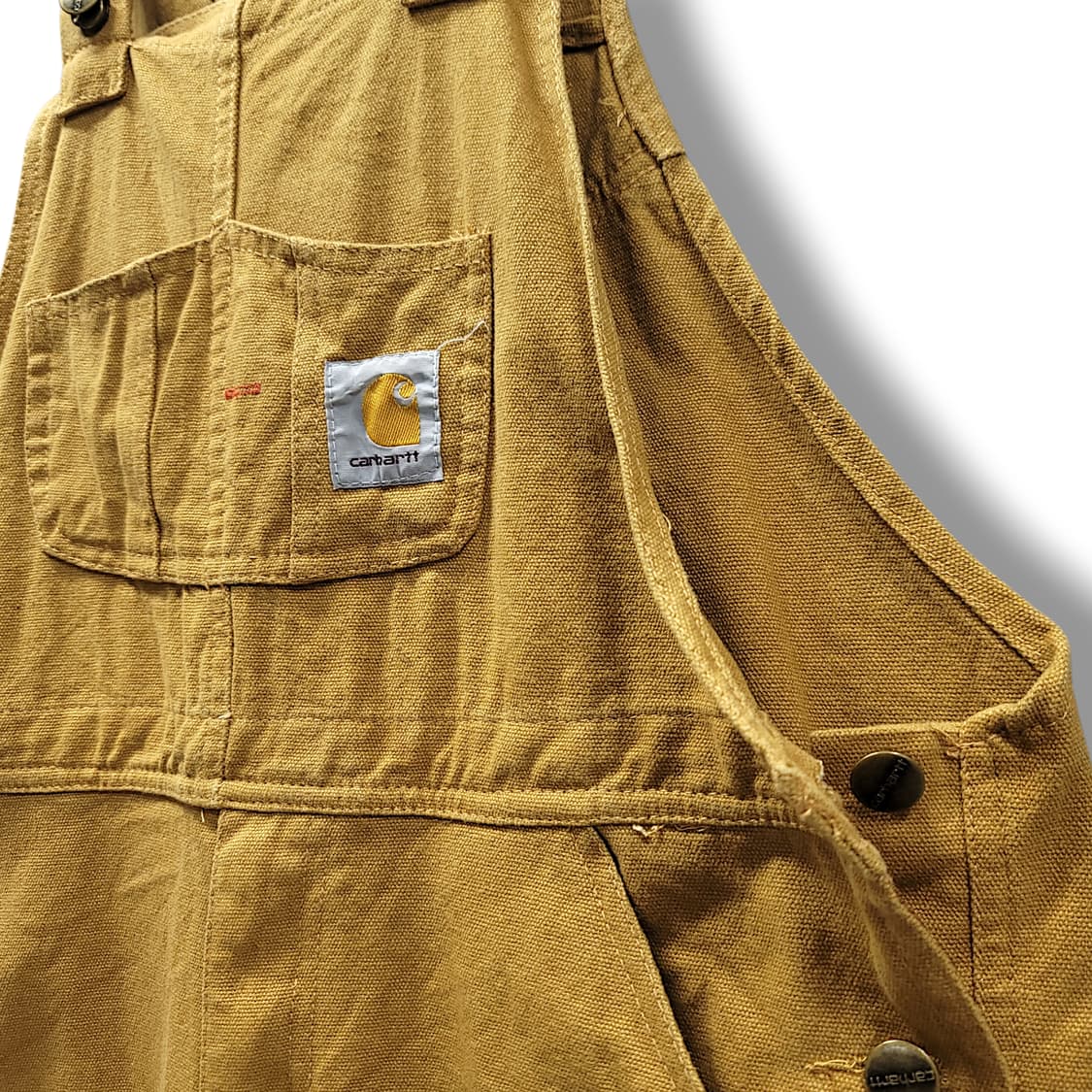 [L] 칼하트 브라운 캔버스 오버롤 멜빵 바지 상품이미지6