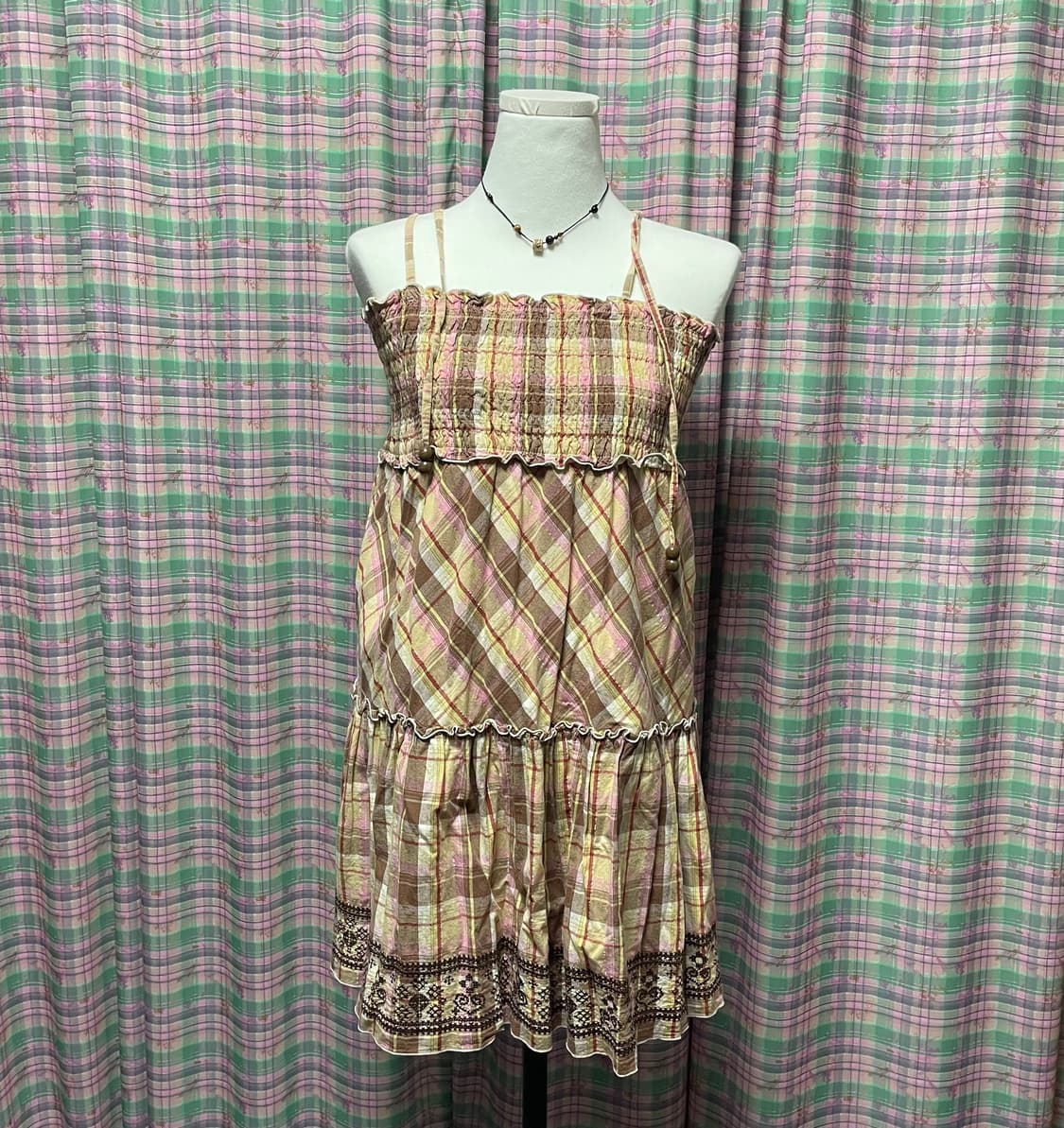 체크 원피스 스커트 상품이미지1