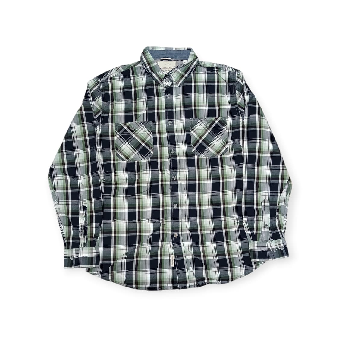 웨더 프루프 빈티지 그린 체크 셔츠 상품이미지1