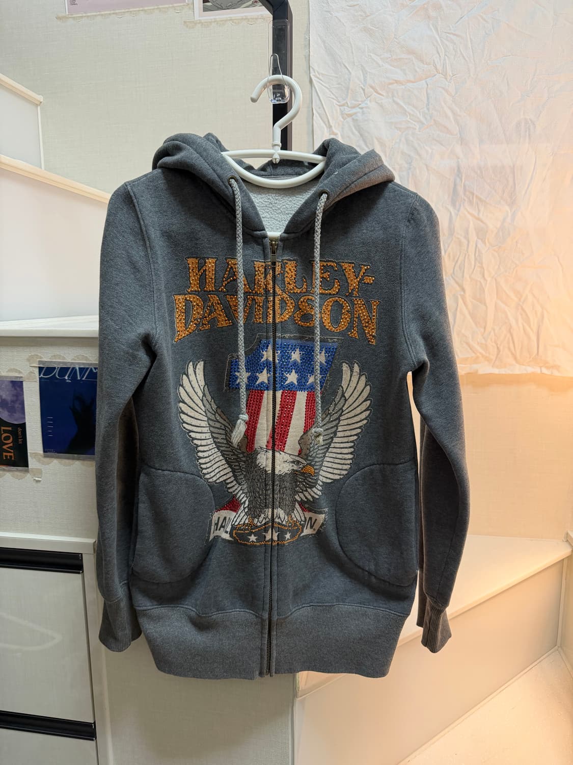 할리데이비슨 큐빅 디테일 후드집업 상품이미지1