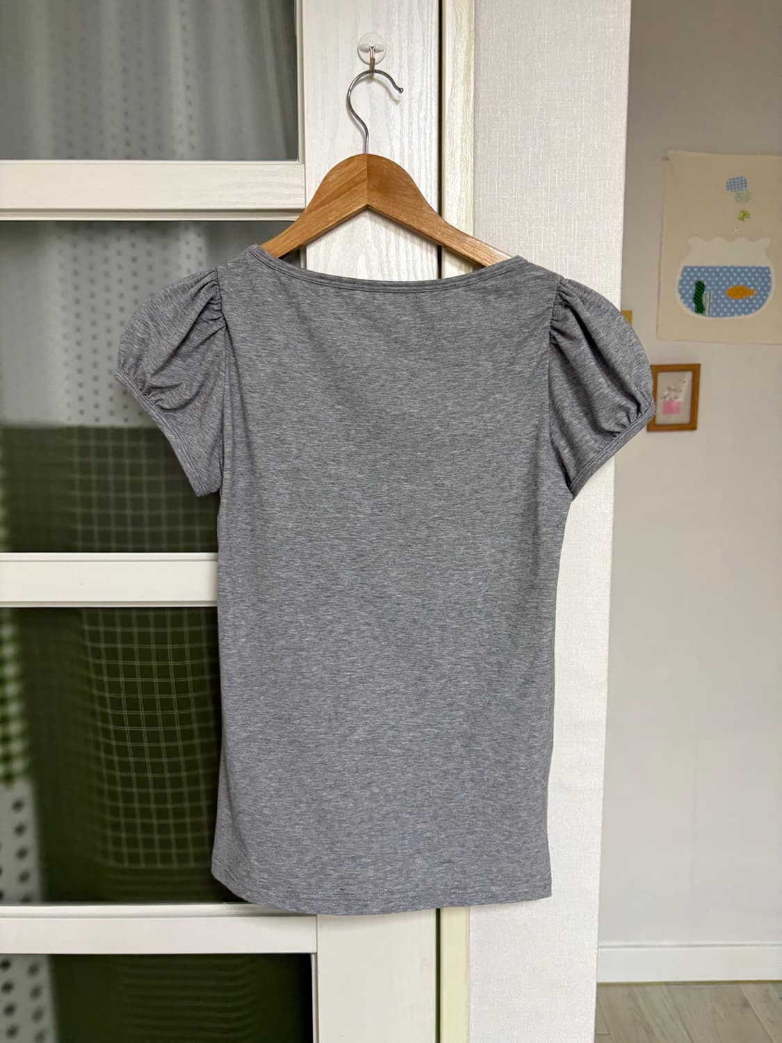 그레이 퍼프 소매 티셔츠 상품이미지5