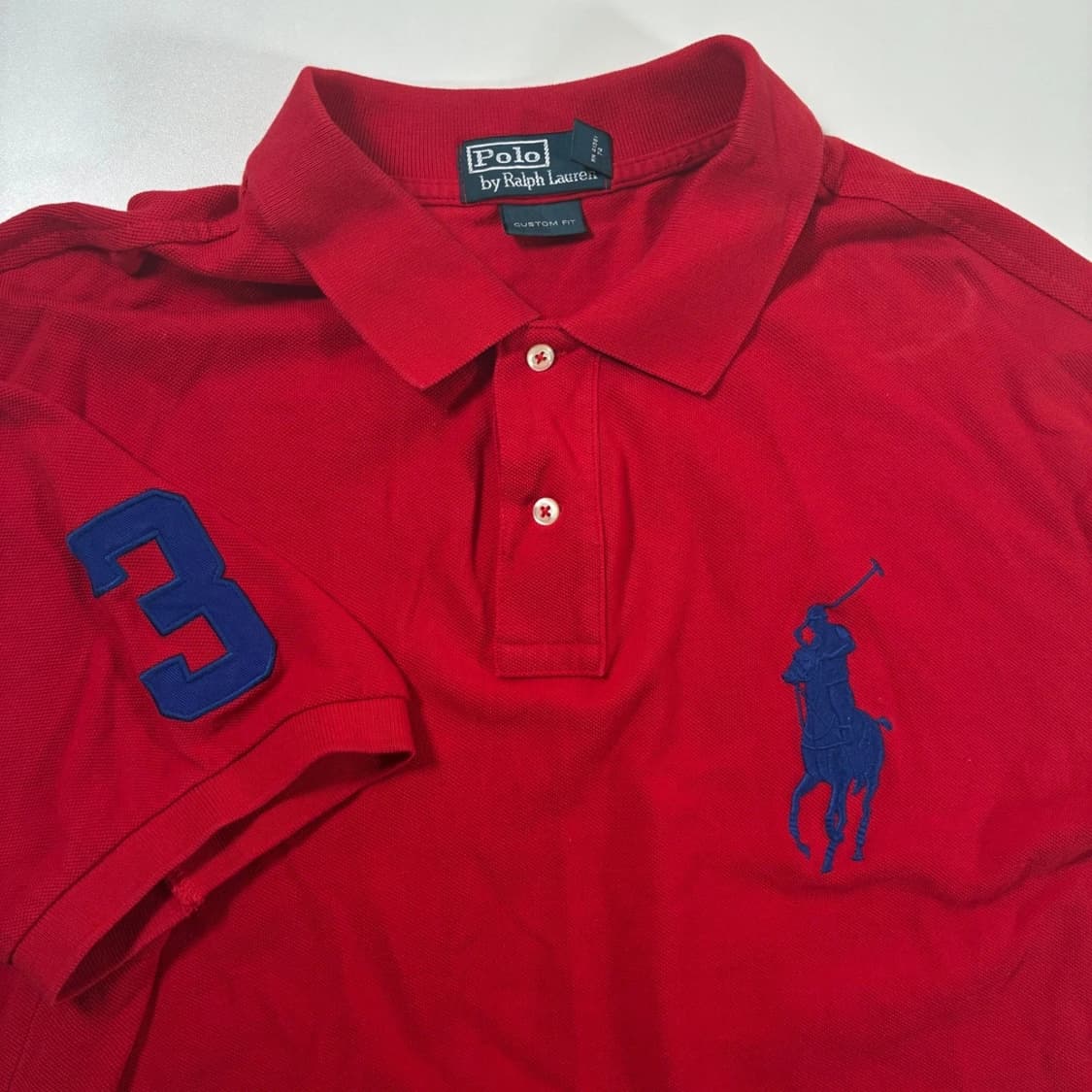 폴로 랄프 로렌 빅포니 카라 반팔 티셔츠 레드 상품이미지2