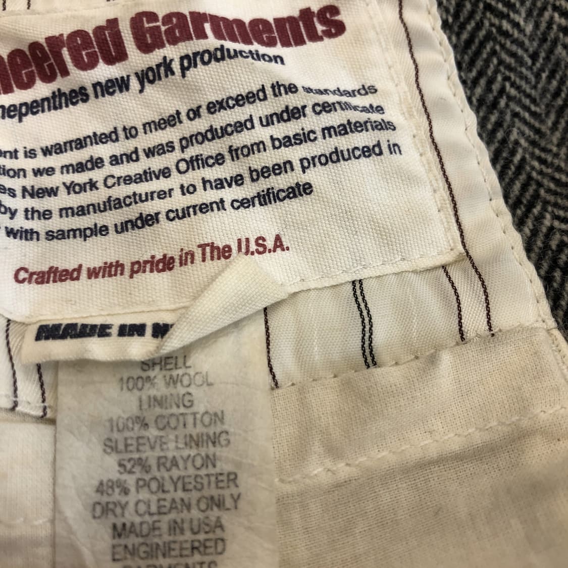 엔지니어드가먼츠 헤링본 트위드 울자켓 90-95  상품이미지9