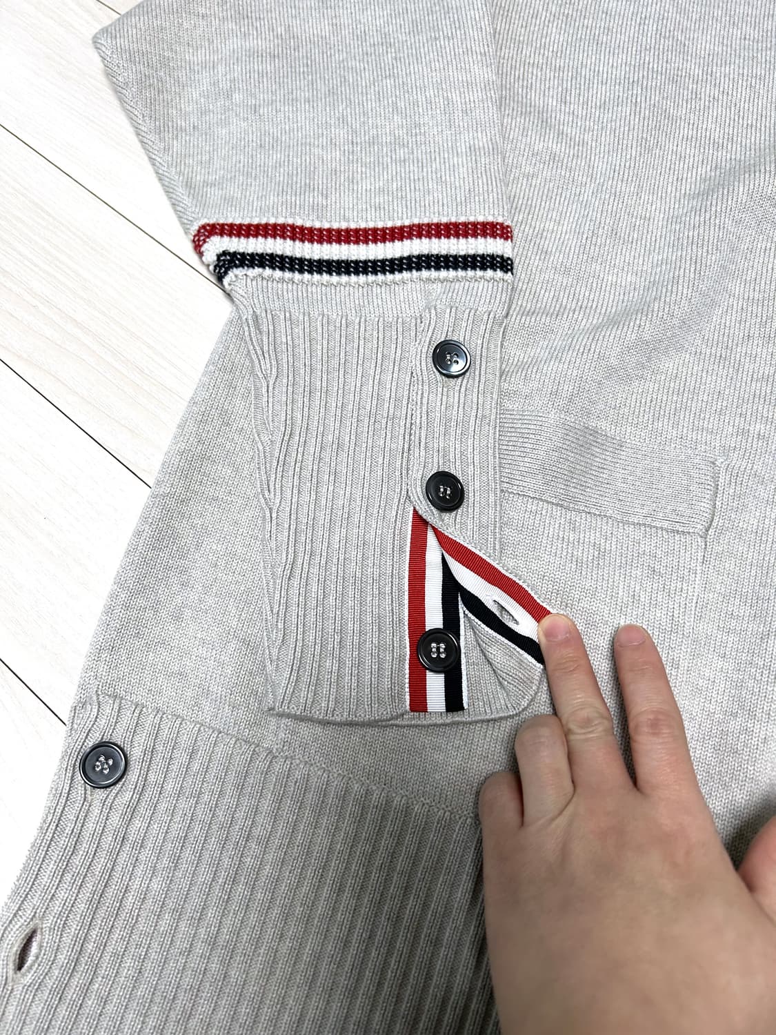 @새상품@ 톰브라운 오버사이즈 롱가디건 베이지그레이 상품이미지5