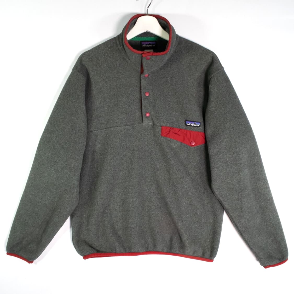 90s 파타고니아 신칠라 스냅-티 플리스 자켓 그레이/레드 상품이미지1