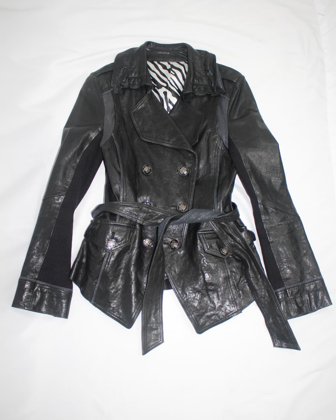 Antique frill trench leather jacket 상품이미지2
