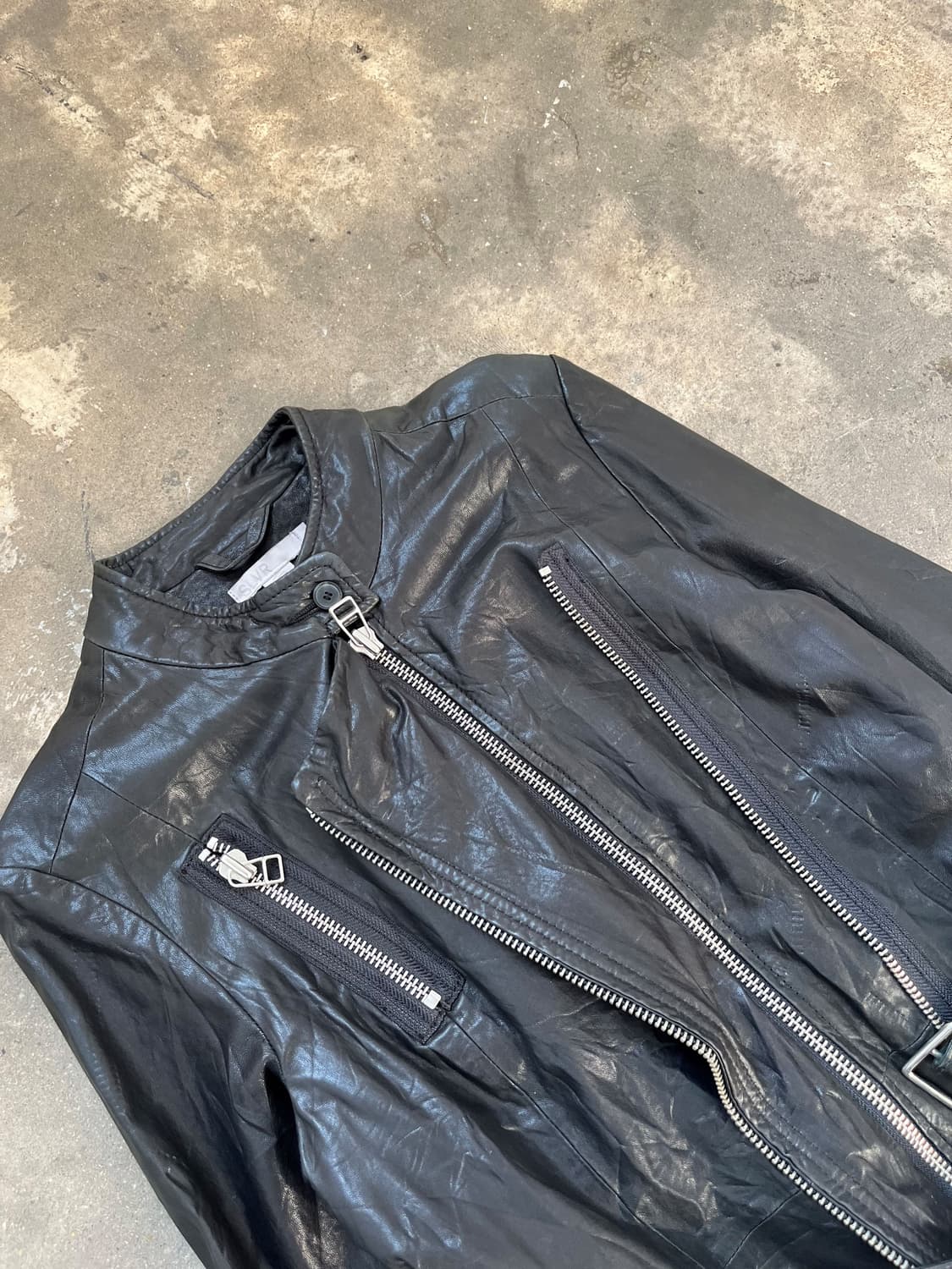 Adidas silver 리얼레더 모터 라이더 자켓  상품이미지5