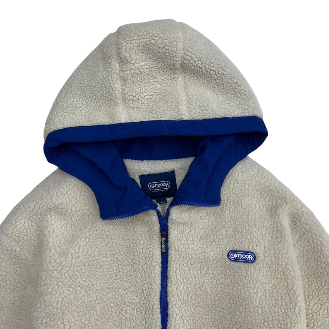  아웃도어 블루 라인 아이보리 뽀글이 집업 M 상품이미지5