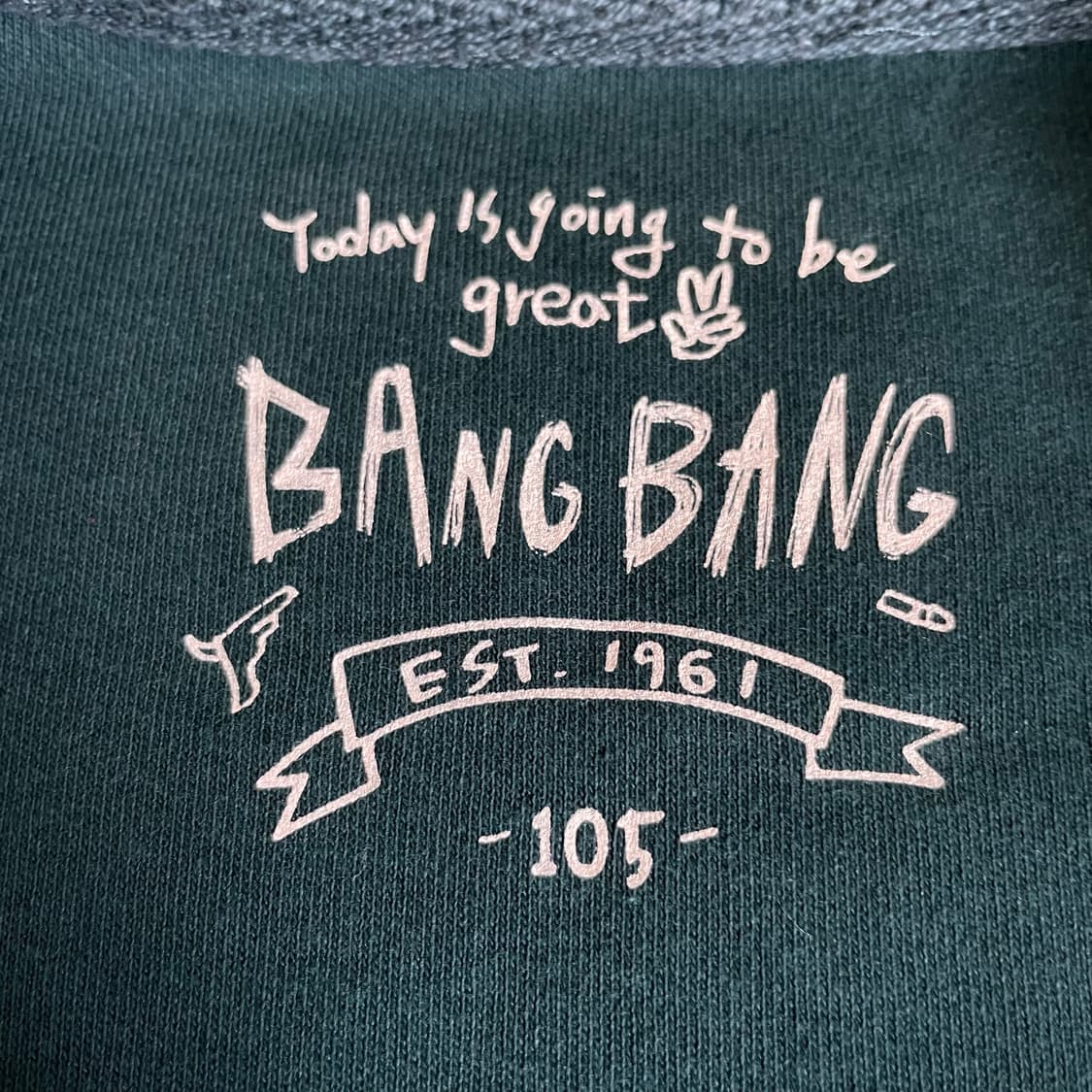 뱅뱅 EST. 1961 청록 프린팅 반팔 티셔츠 105 상품이미지4