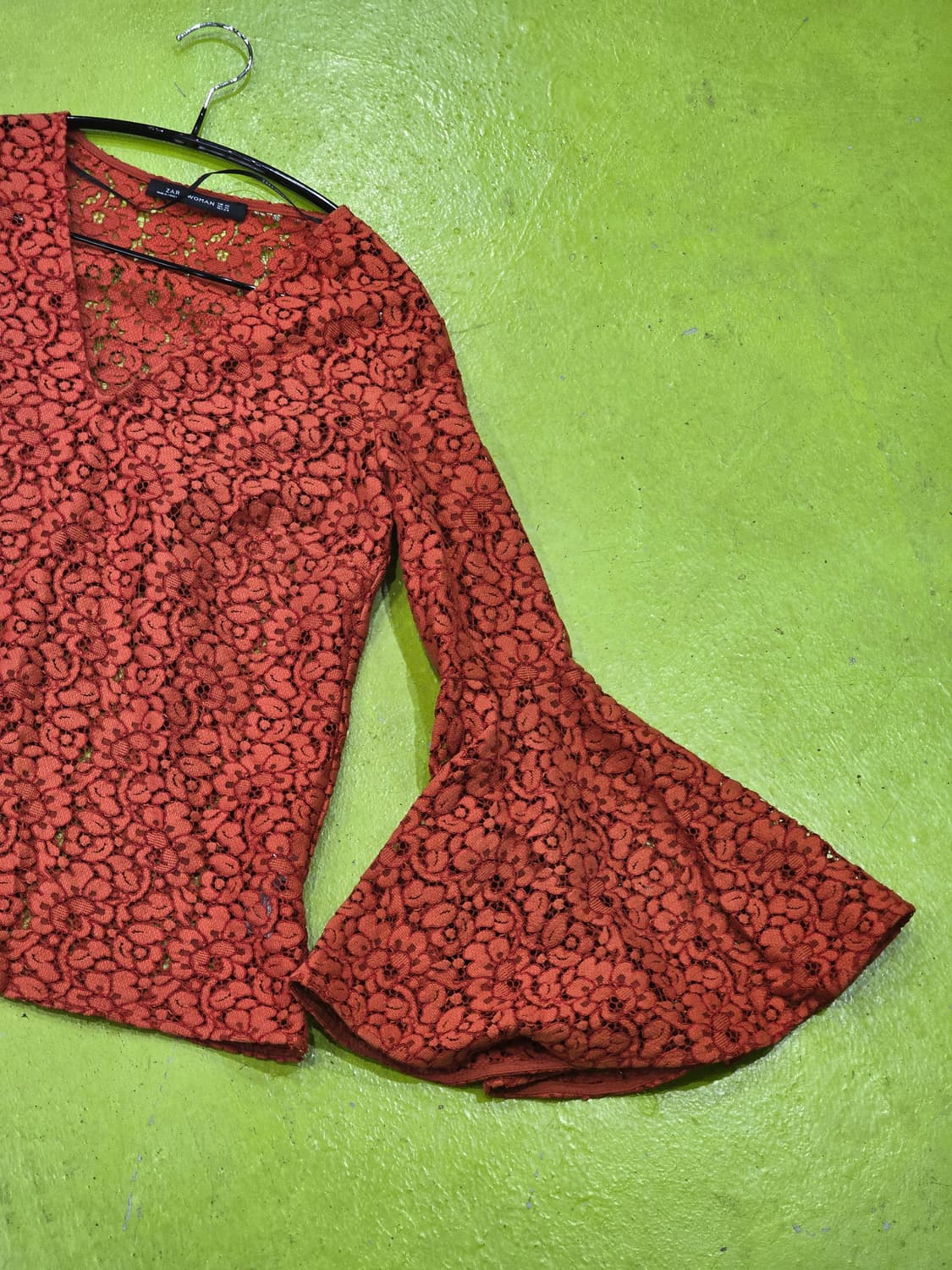 자라 오렌지 레이스 블라우스 상품이미지6