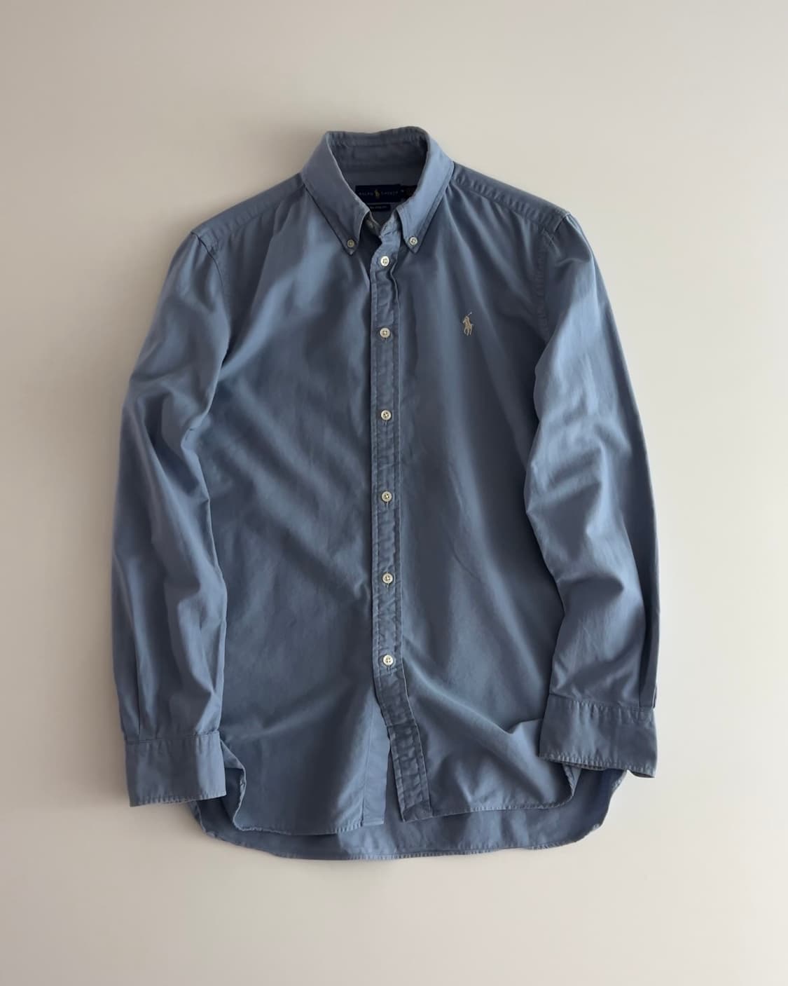 폴로 랄프로렌 여성 워싱블루 솔리드 셔츠 M 상품이미지1