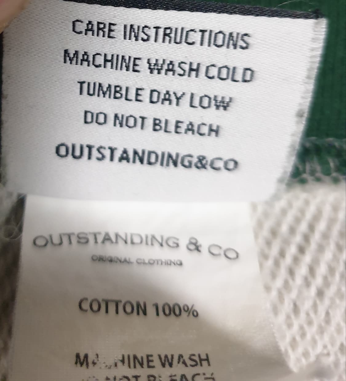 아웃스탠딩 혜비코튼 배색 스웨트 셋업 크림&그린 (XL) 상품이미지3