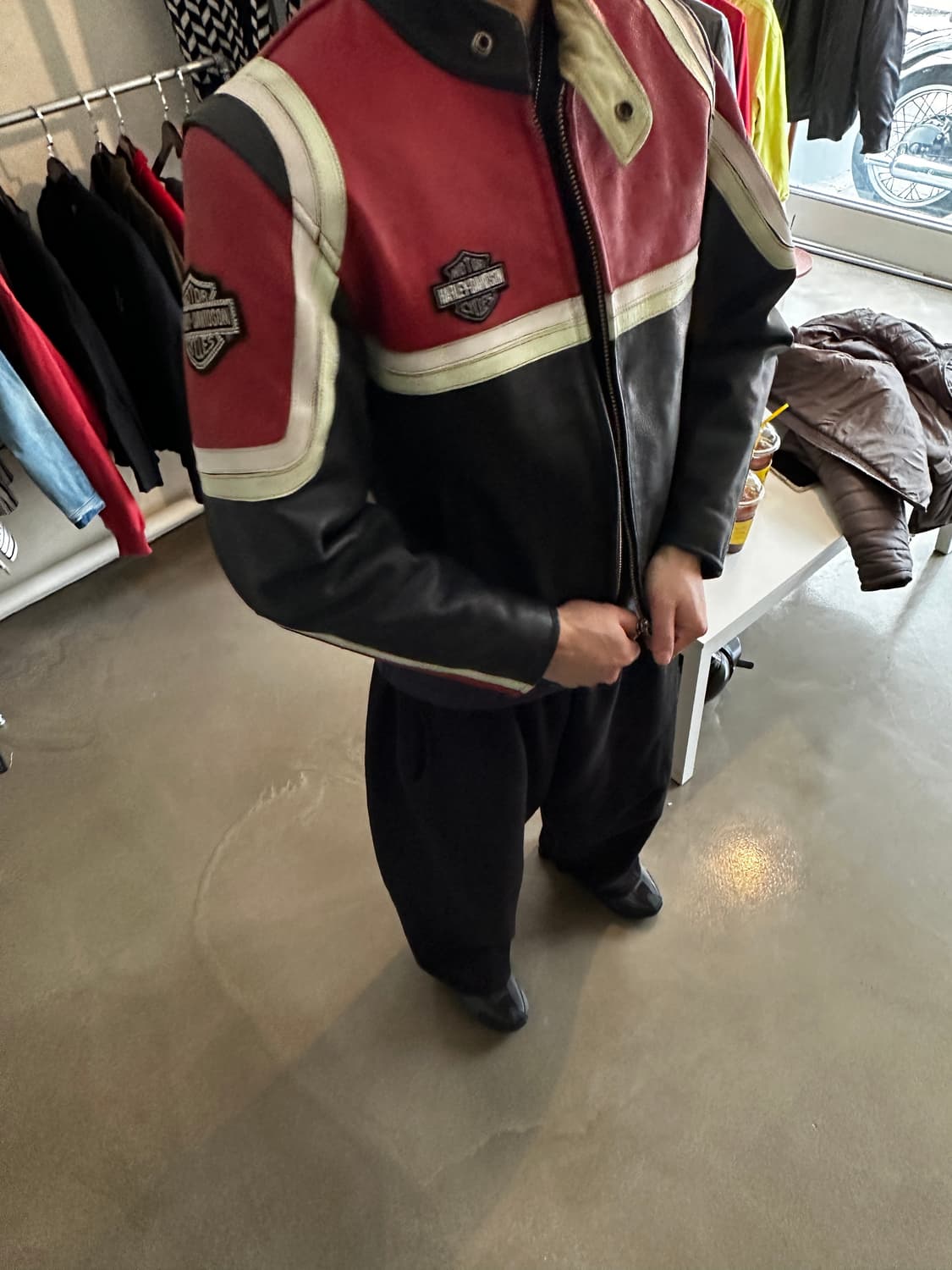 할리데이비슨 빈티지 레더 레이싱 자켓 상품이미지6