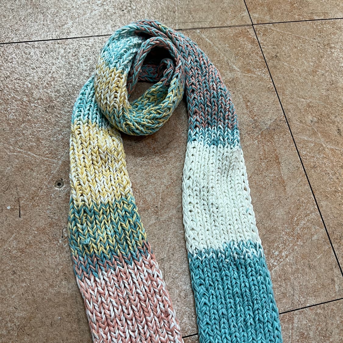 빈티지 파스텔 멀티컬러 니트 머플러 목도리  상품이미지2