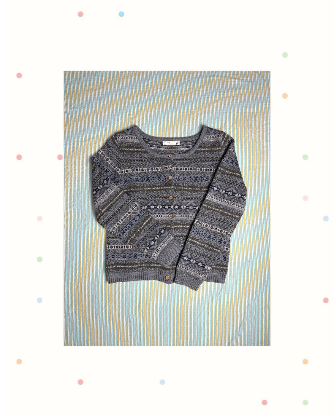 그레이 패턴 가디건 상품이미지1