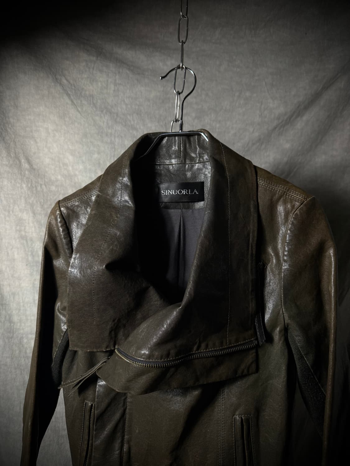 비대칭 라이넥 양가죽 자켓 상품이미지2