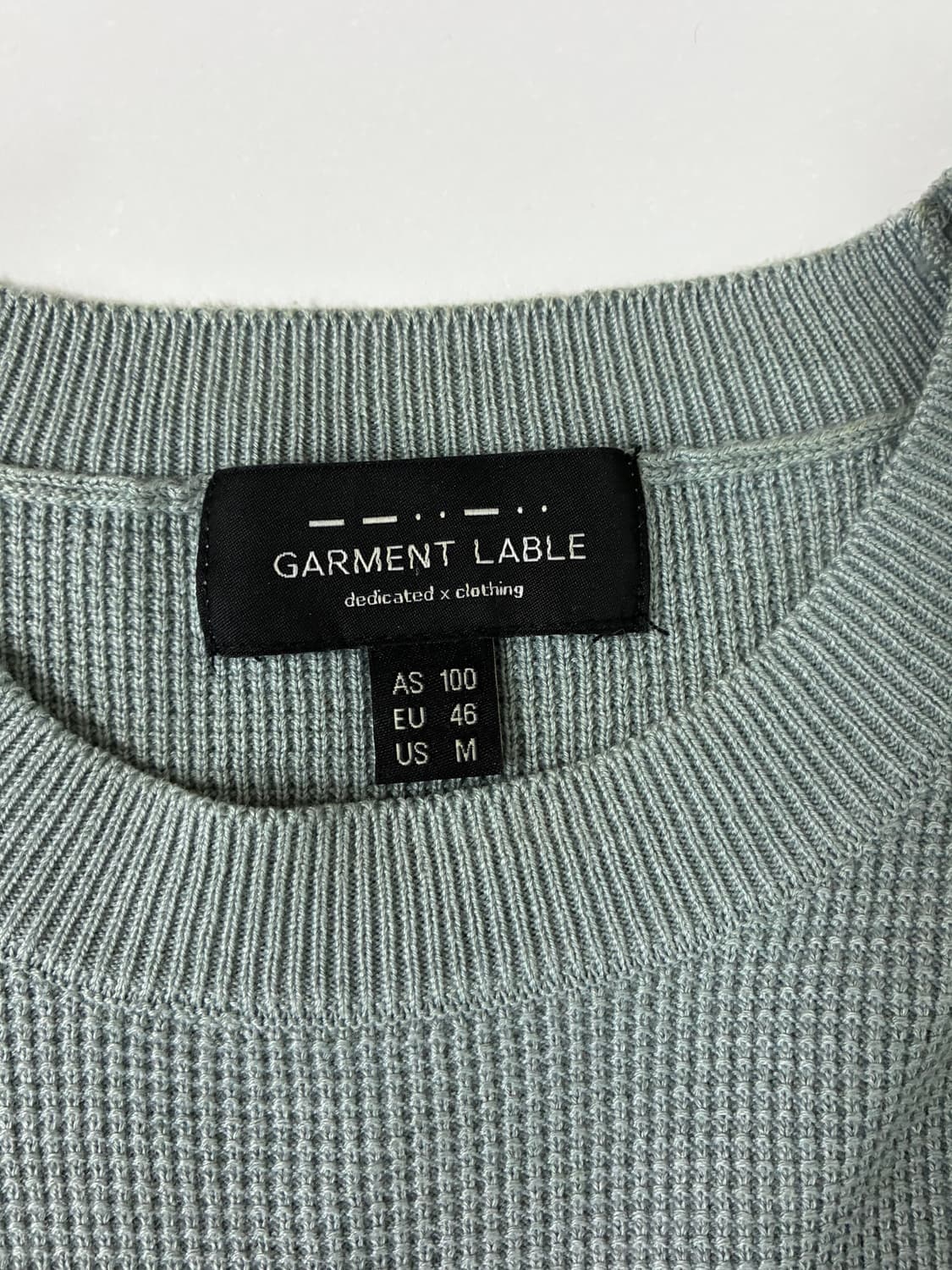 M) 가먼레이블 GARMENT LABLE 반팔 니트 민트 상품이미지4