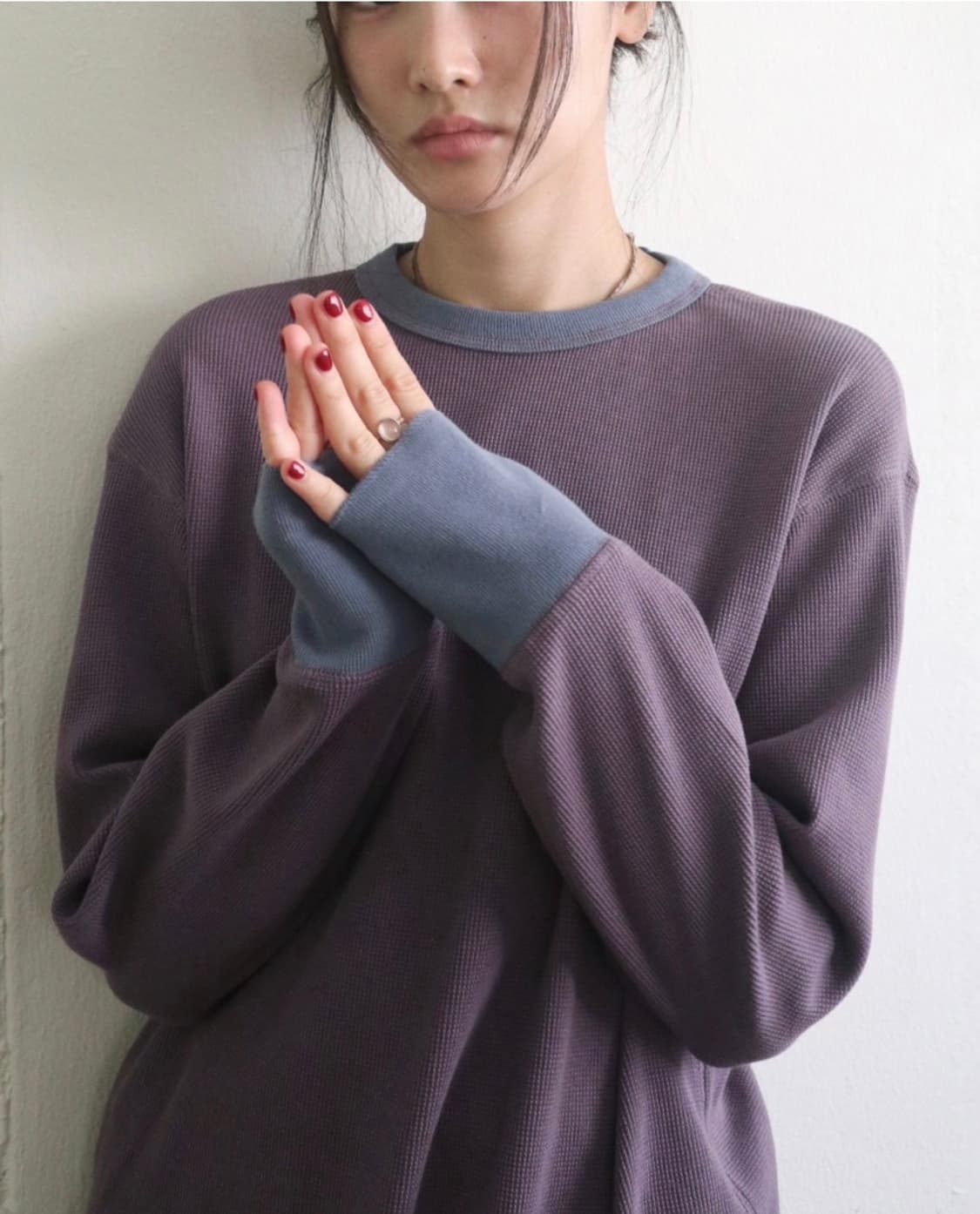 [Sheiscute] Waffle T mauve 상품이미지1