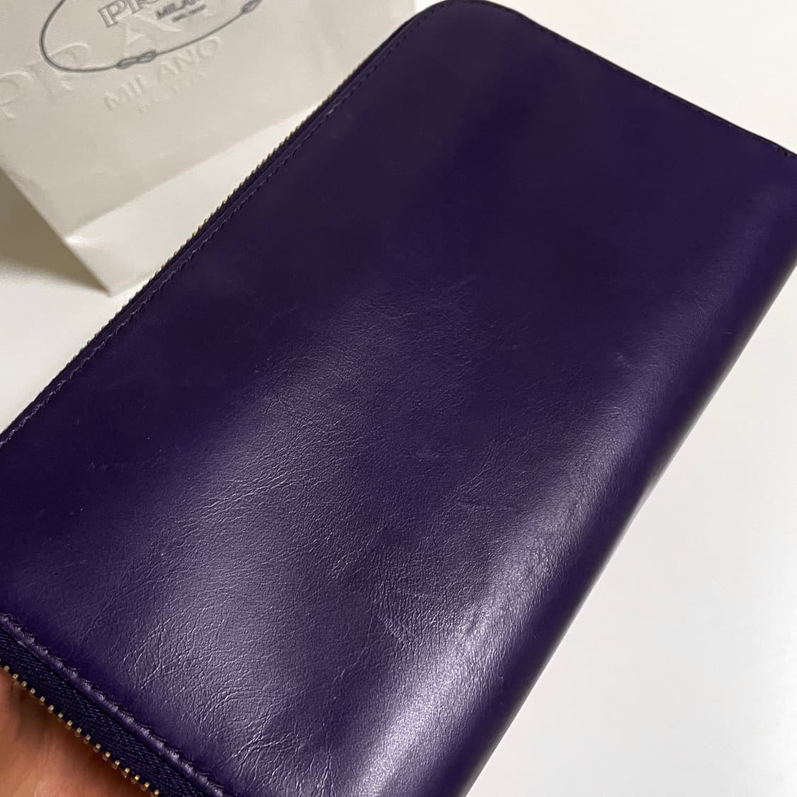 [정품/미사용] 프라다 빈티지 장지갑 퍼플 보라색 가지색 상품이미지3