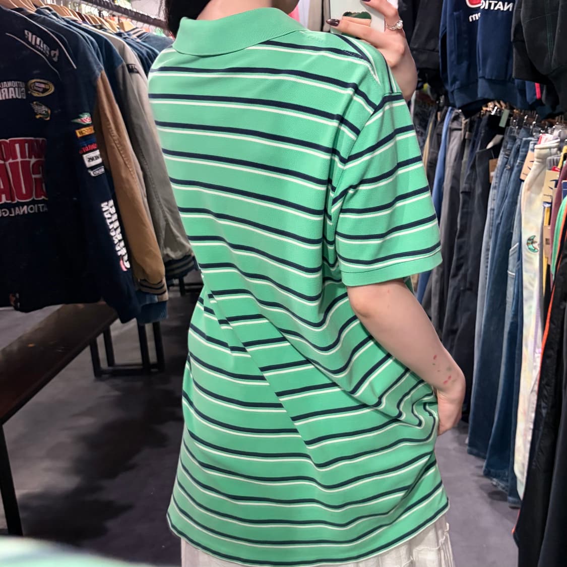 [IM] 폴로랄프로렌 스트라이프 반팔 피케 셔츠 민트 상품이미지6