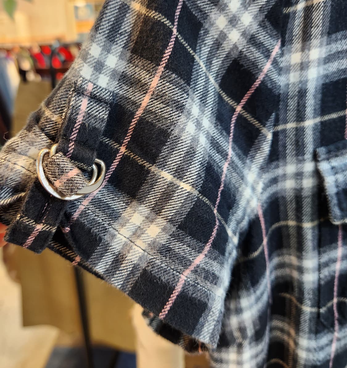 BURBERRY 버버리 블루라벨 플라넬 체크카라 반팔 원피스 상품이미지6