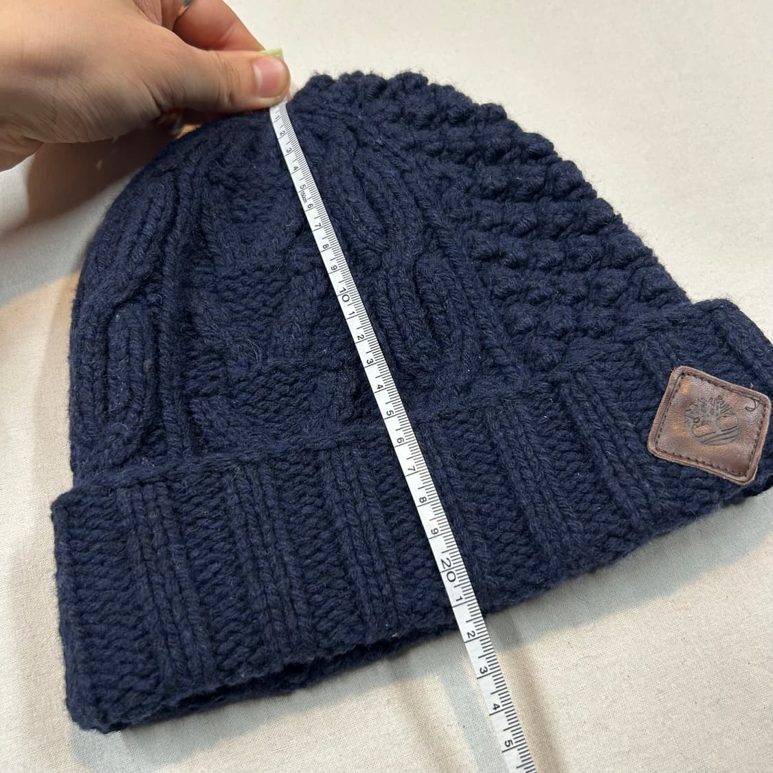 팀버랜드 네이비 가죽패치 니트 비니 모자 상품이미지7