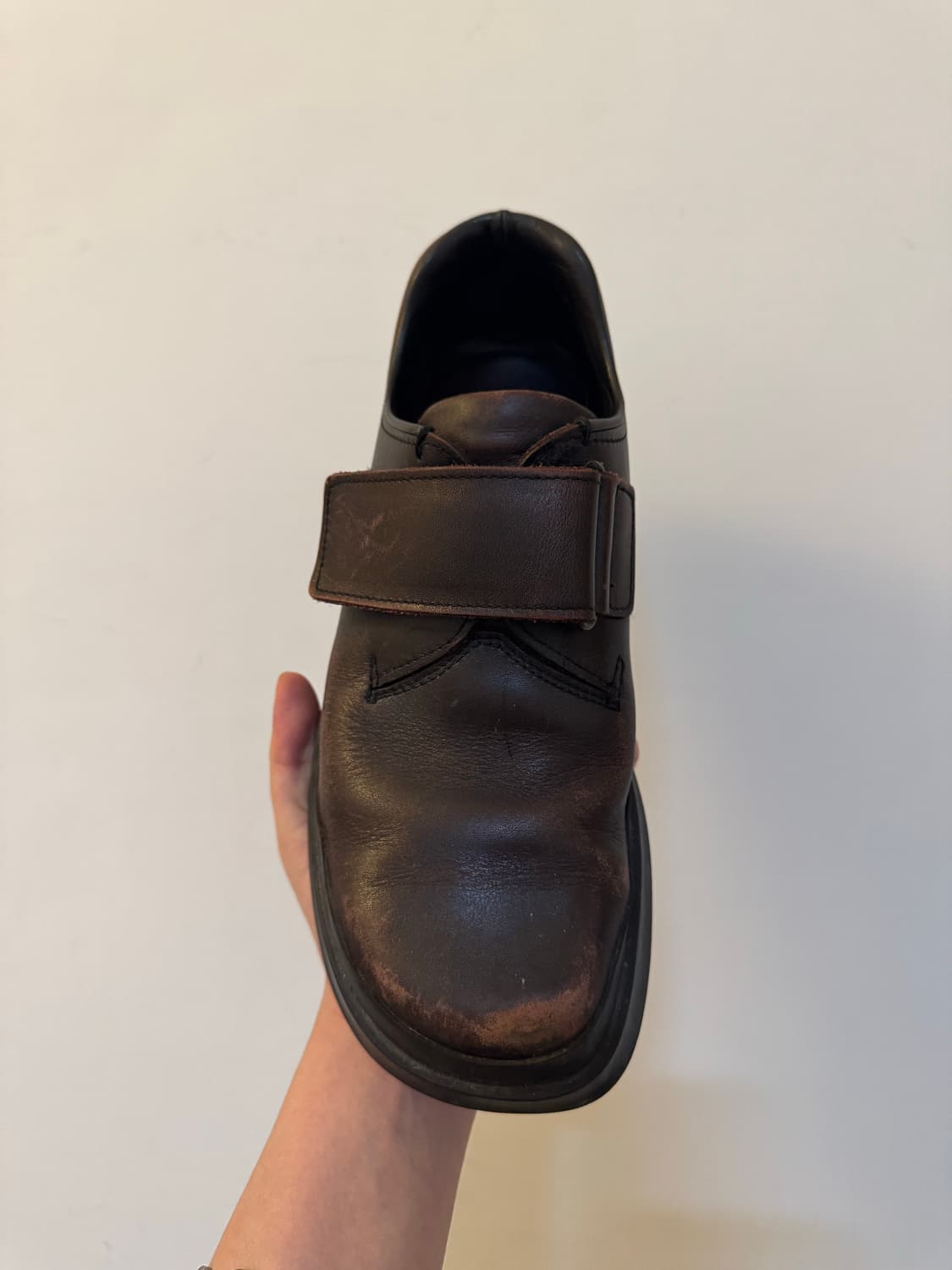 Prada 99aw square toe leather shoes 상품이미지5