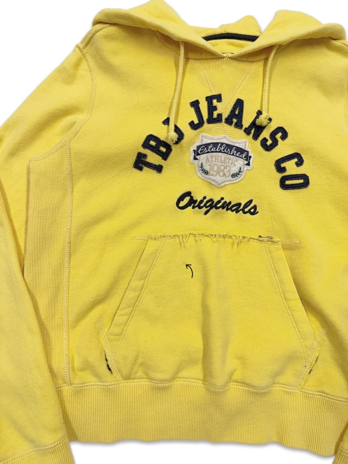 빈티지 TBJ JEANS 옐로우 로고 후드티 상품이미지4